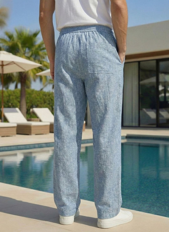 Men’s Sky Blue Premium Lycra Stretch Leisure Trousers