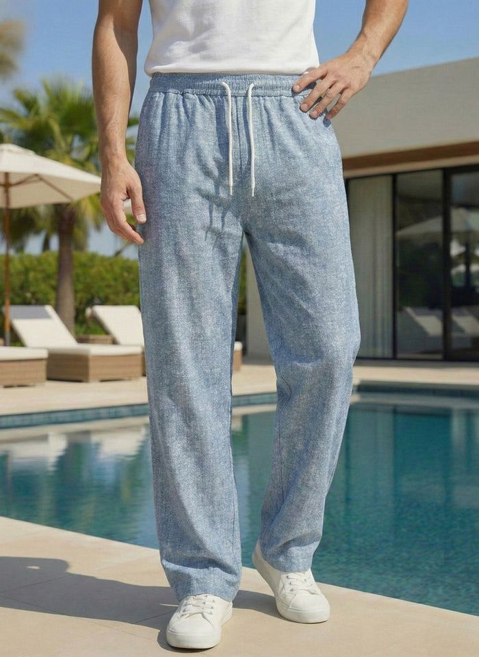 Men’s Sky Blue Premium Lycra Stretch Leisure Trousers