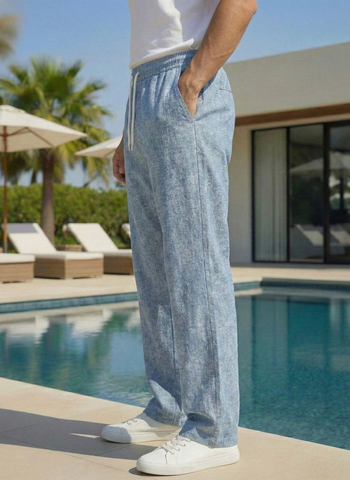 Men’s Sky Blue Premium Lycra Stretch Leisure Trousers