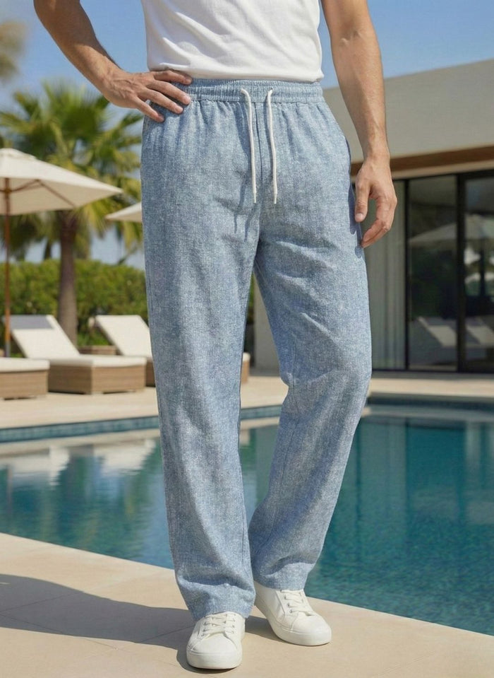 Men’s Sky Blue Premium Lycra Stretch Leisure Trousers