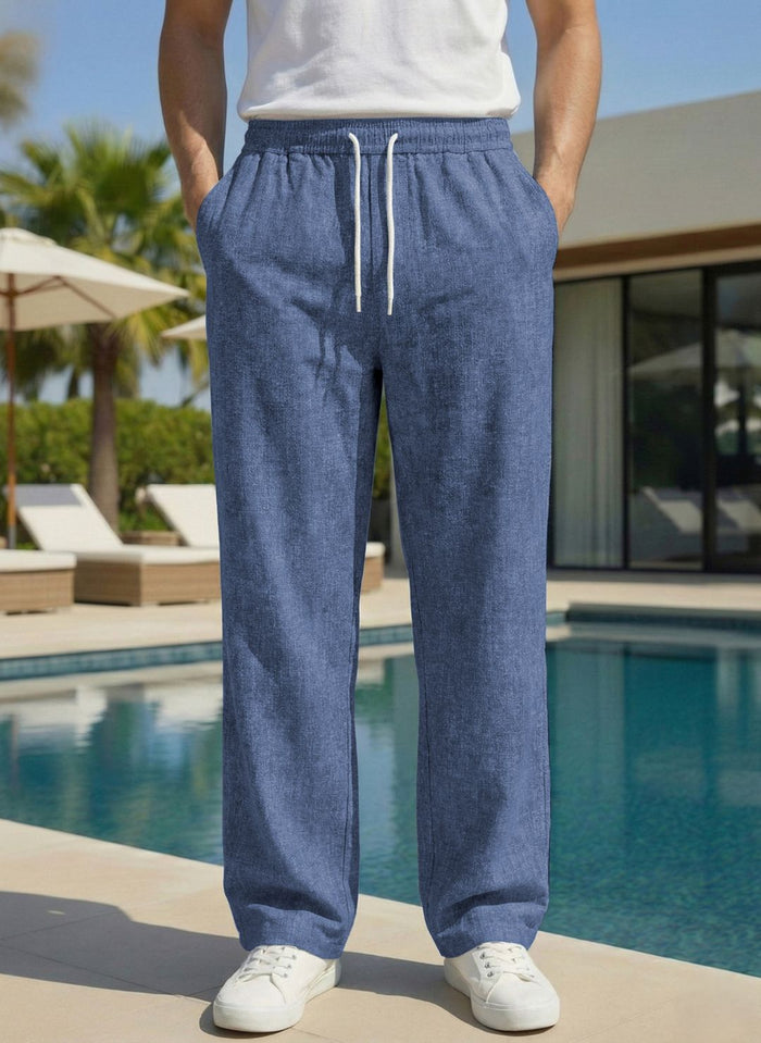 Men’s Steel Blue Premium Lycra Stretch Leisure Trousers