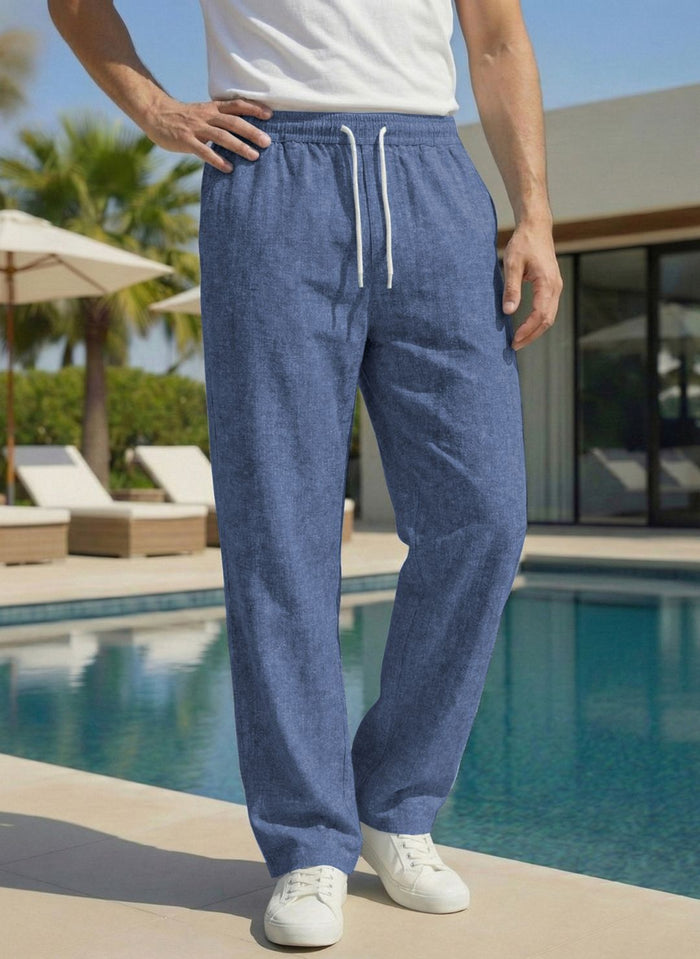 Men’s Steel Blue Premium Lycra Stretch Leisure Trousers