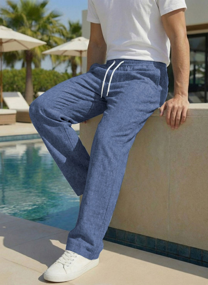 Men’s Steel Blue Premium Lycra Stretch Leisure Trousers