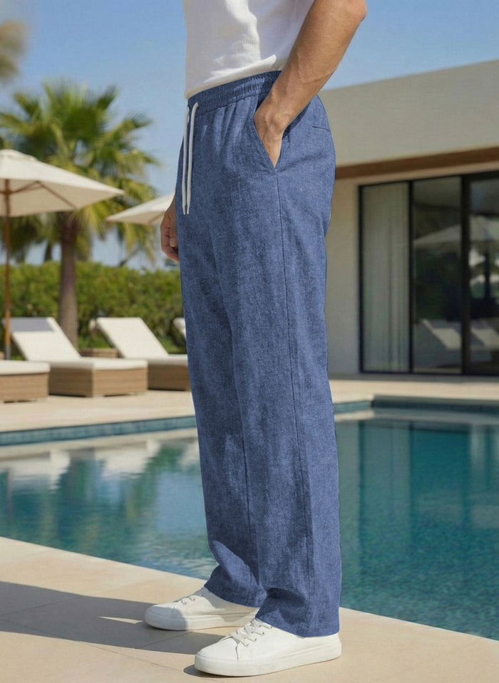 Men’s Steel Blue Premium Lycra Stretch Leisure Trousers