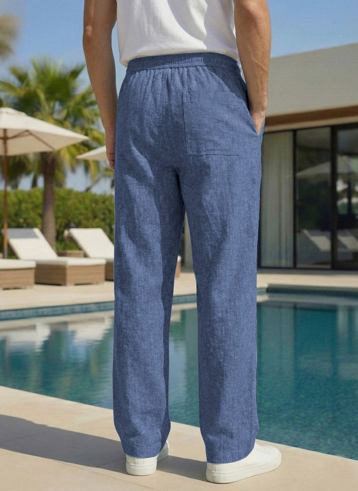 Men’s Steel Blue Premium Lycra Stretch Leisure Trousers