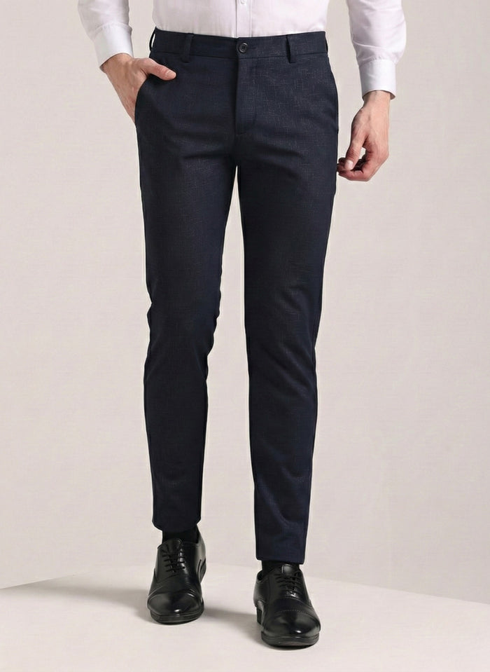 Men's Steel Blue Soft Lycra Trouser
