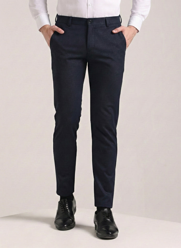 Men's Steel Blue Soft Lycra Trouser