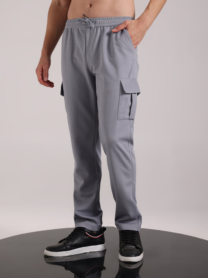 Men's Window Grey Outer Mesh Cargo Track Pants