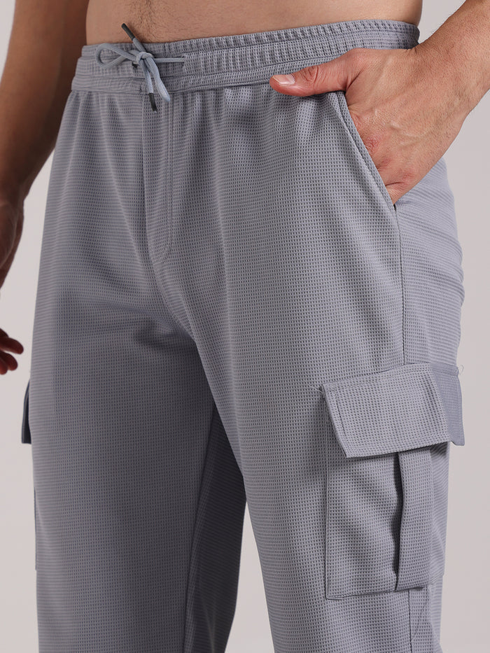 Men's Window Grey Outer Mesh Cargo Track Pants