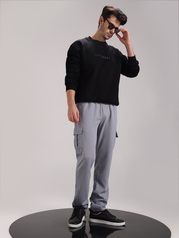 Men's Window Grey Outer Mesh Cargo Track Pants
