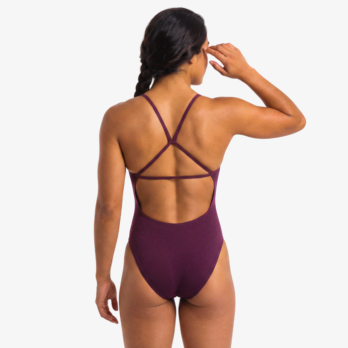 Hudson Community Pool (HCP) Merlot Open-Back One-Piece Training Swimsuit by Norca - Norca Athletic Swimwear
