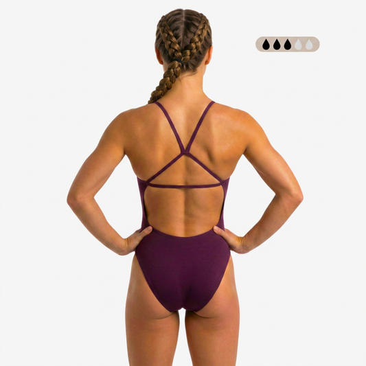 Merlot SecureFlo Open-Back One-Piece Period Swimsuit by Norca - Norca Athletic Swimwear
