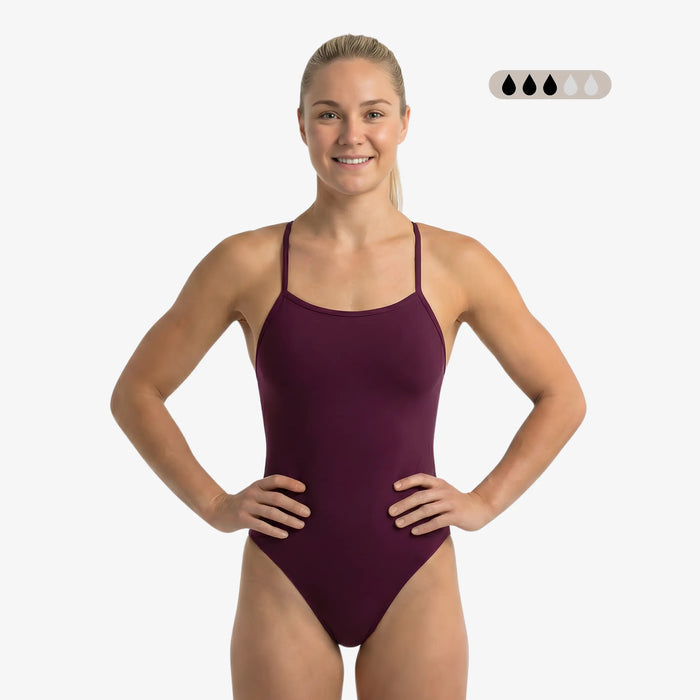 Merlot SecureFlo Open-Back One-Piece Period Swimsuit by Norca - Norca Athletic Swimwear
