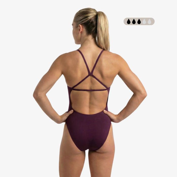 Merlot SecureFlo Open-Back One-Piece Period Swimsuit by Norca - Norca Athletic Swimwear