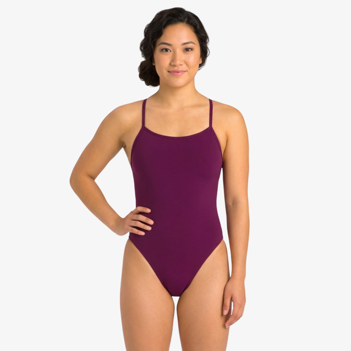 Merlot Tie-Back One-Piece Training Swimsuit by Norca - Norca Athletic Swimwear