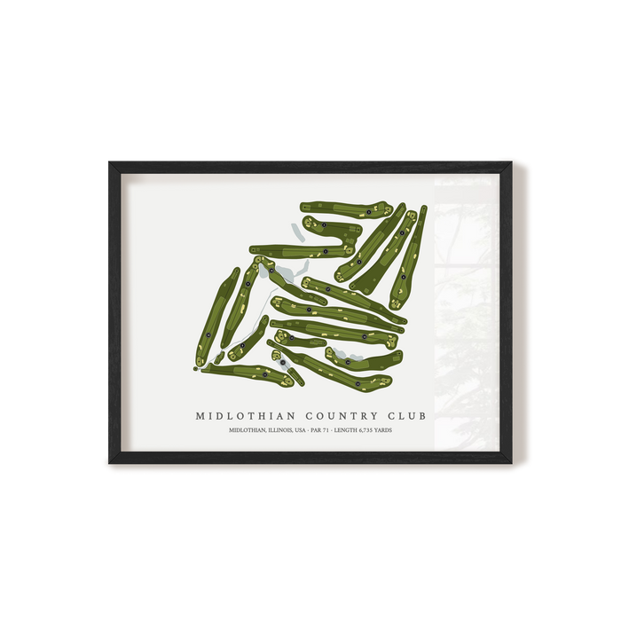 Midlothian Country Club | Golf Course Map | Black Frame