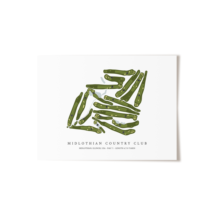 Midlothian Country Club | Golf Course Map | Unframed