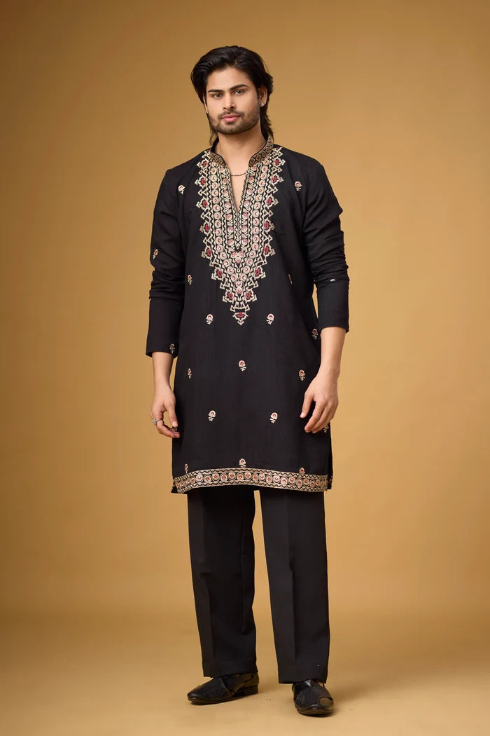 Designer Heritage Motif Kurta for Men – Festive Ethnic Wear | Mahavir NX
