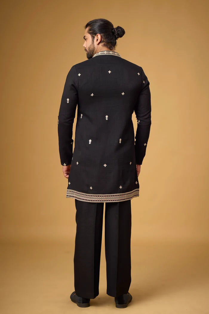 Premium Embroidered Kurta Set with Stole – Full Length View | Mahavir NX