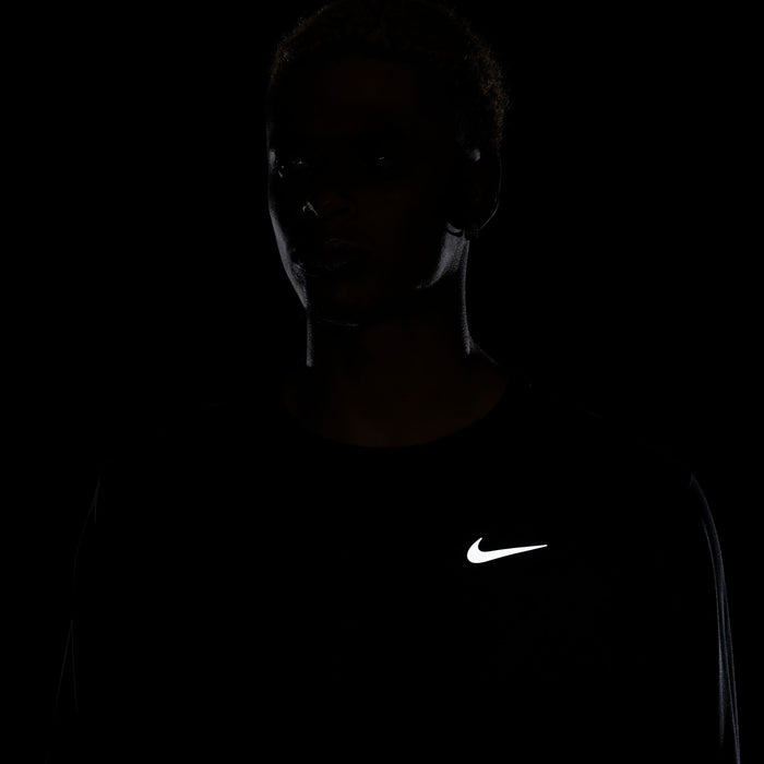 Nike Miler Men's Dri-FIT UV Long-Sleeve Running Top - Black/Black