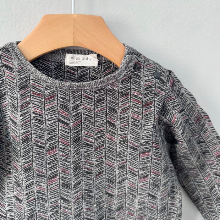 Miles baby / Dark grey crew dress / 18M
