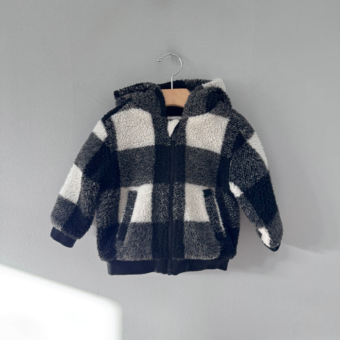 Miles the label / Sherpa plaid zip up jacket / 18M