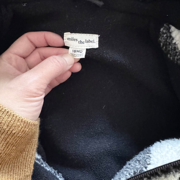 Miles the label / Sherpa plaid zip up jacket / 18M