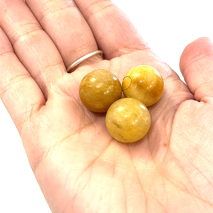 Yellow Jade  gemstone mini sphere