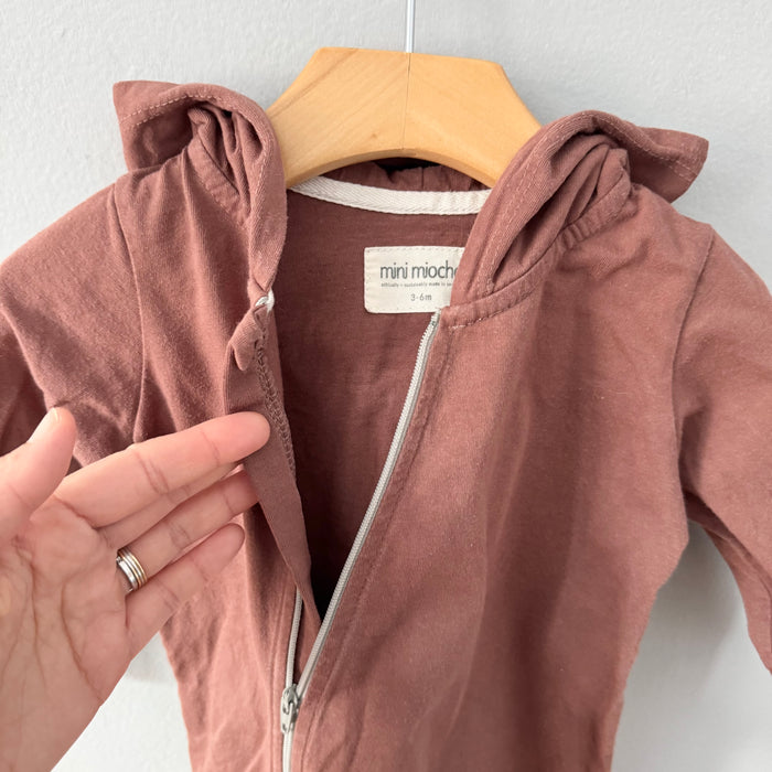 Mini mioche / Brown biker romper / 3-6M