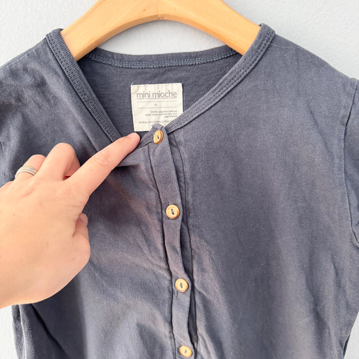 Mini mioche / Dark grey short sleeve romper / 6Y
