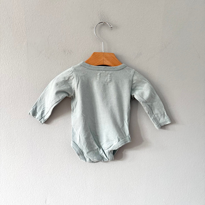 Mini mioche / Light blue long sleeve onesie / 0-3M