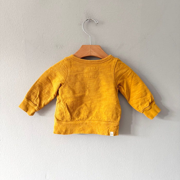 Mini Mioche / Mustard cotton cardigan / 3-6M