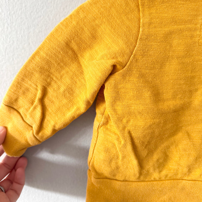 Mini Mioche / Mustard cotton cardigan / 3-6M