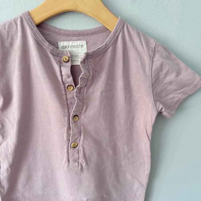 Mini mioche / Smokey purple short sleeve romper / 4Y