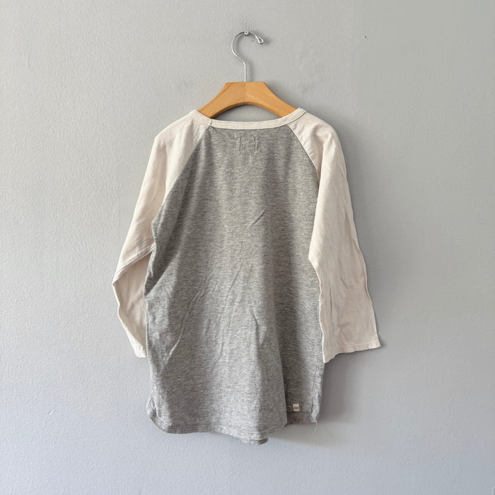Mini mioche / White x light grey raglan tee / 11-12Y