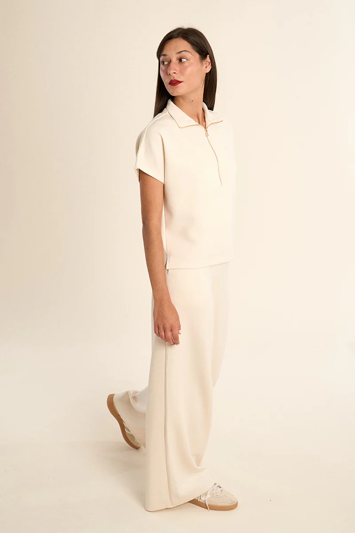 Monalisa Off White Knitted Pant by Molly Bracken