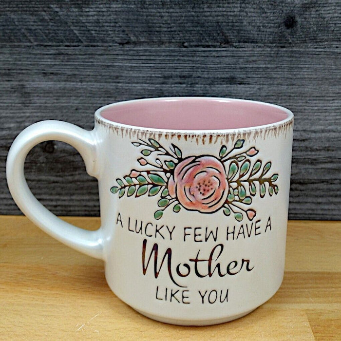 Mother Mom Love Floral Coffee Mug 18oz (532ml) Embossed Tea Cup Blue Sky