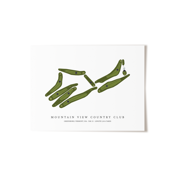 Mountain View Country Club | Golf Course Map | Unframed