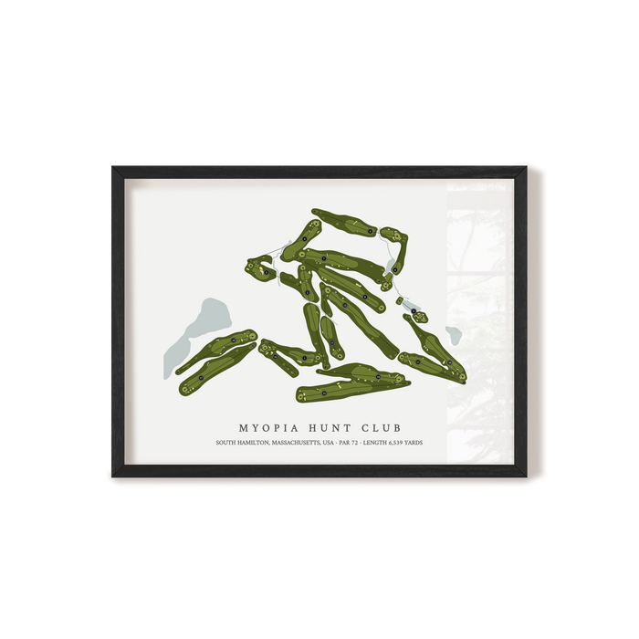 Myopia Hunt Club | Golf Course Map | Black Frame