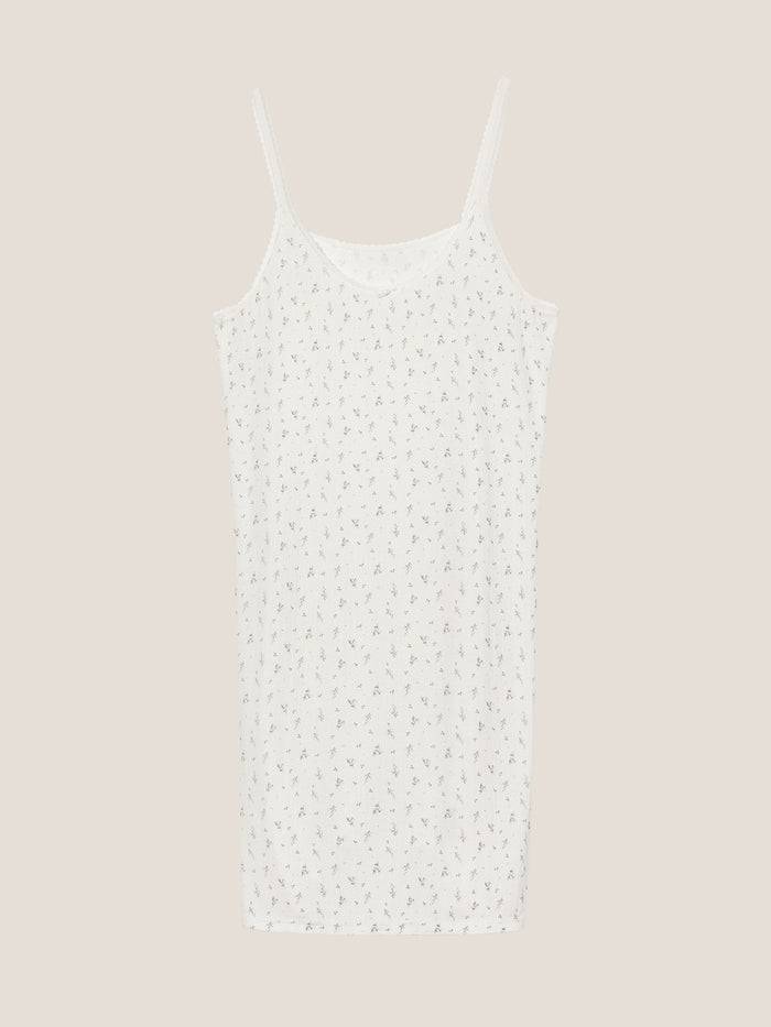 Naia™ Lavender Fabric French-Style Floral Print Slip Sleep Dress
