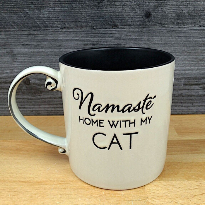 Namaste Cat Coffee Mug Embossed Beverage Cup 21oz (621ml) by Blue Sky