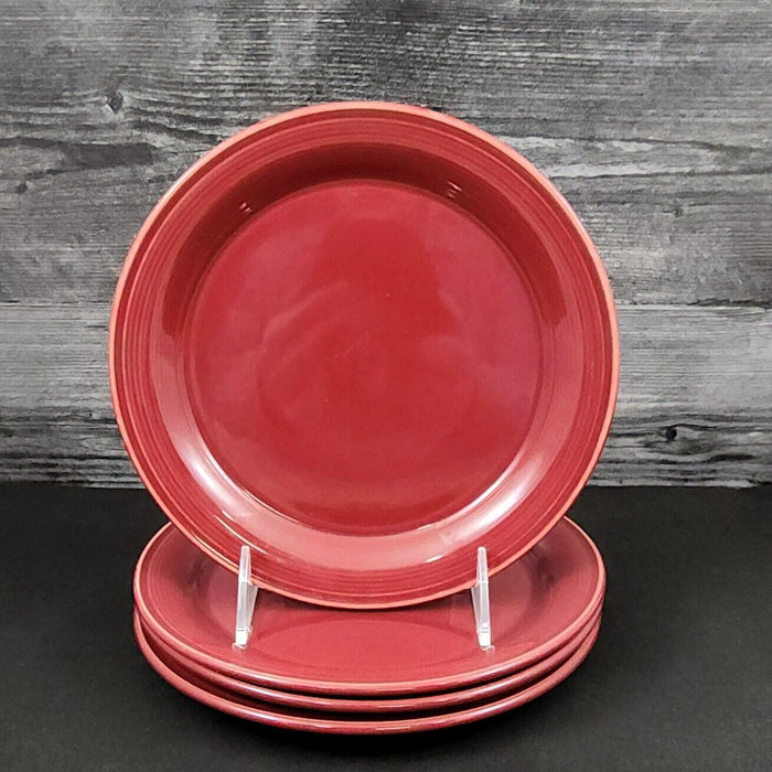 Nancy Calhoun Salad Plate Raspberry Red Set of 4 Ceramic Stoneware Round 8"