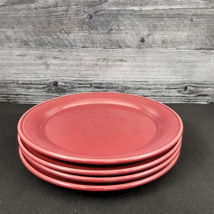 Nancy Calhoun Salad Plate Raspberry Red Set of 4 Ceramic Stoneware Round 8"