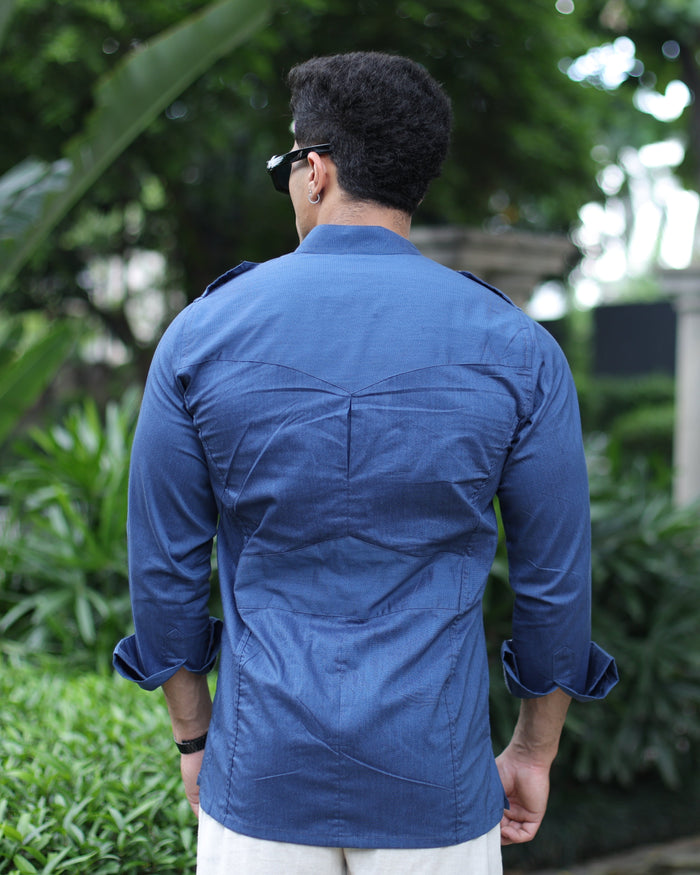 Navy Blue Vanguard Hunting Style Shirt