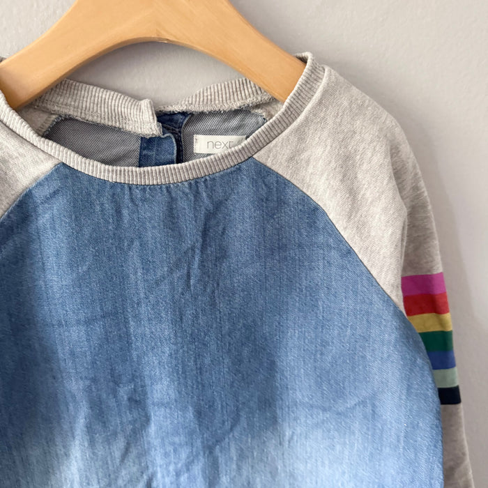 Next  / Chambray x crew dress / 8Y