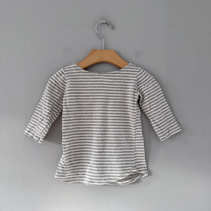 Next + Nurture / White grey stripe long sleeve	/ 2T