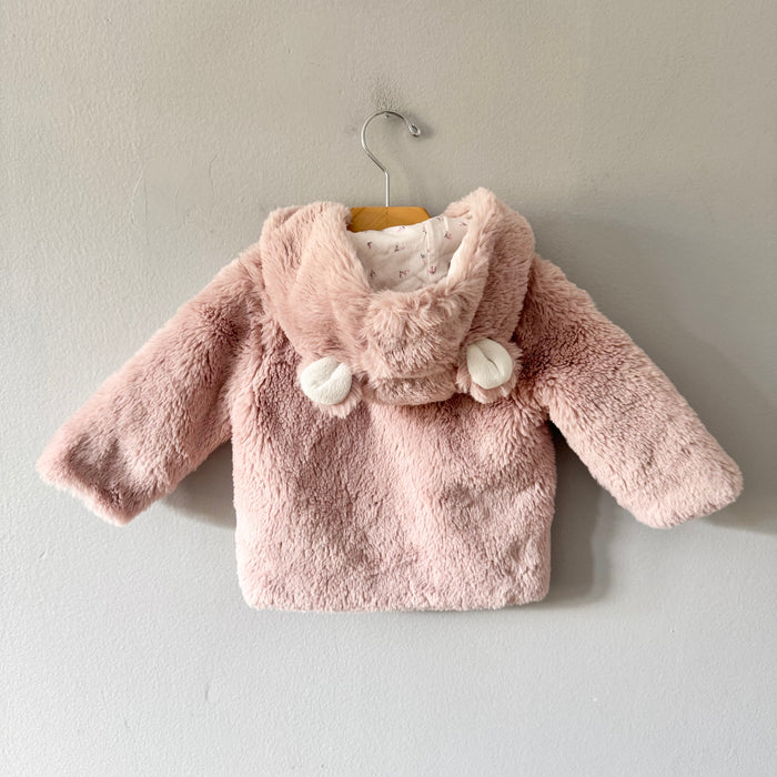 Next / Smokey pink sherpa jacket / 6-9M