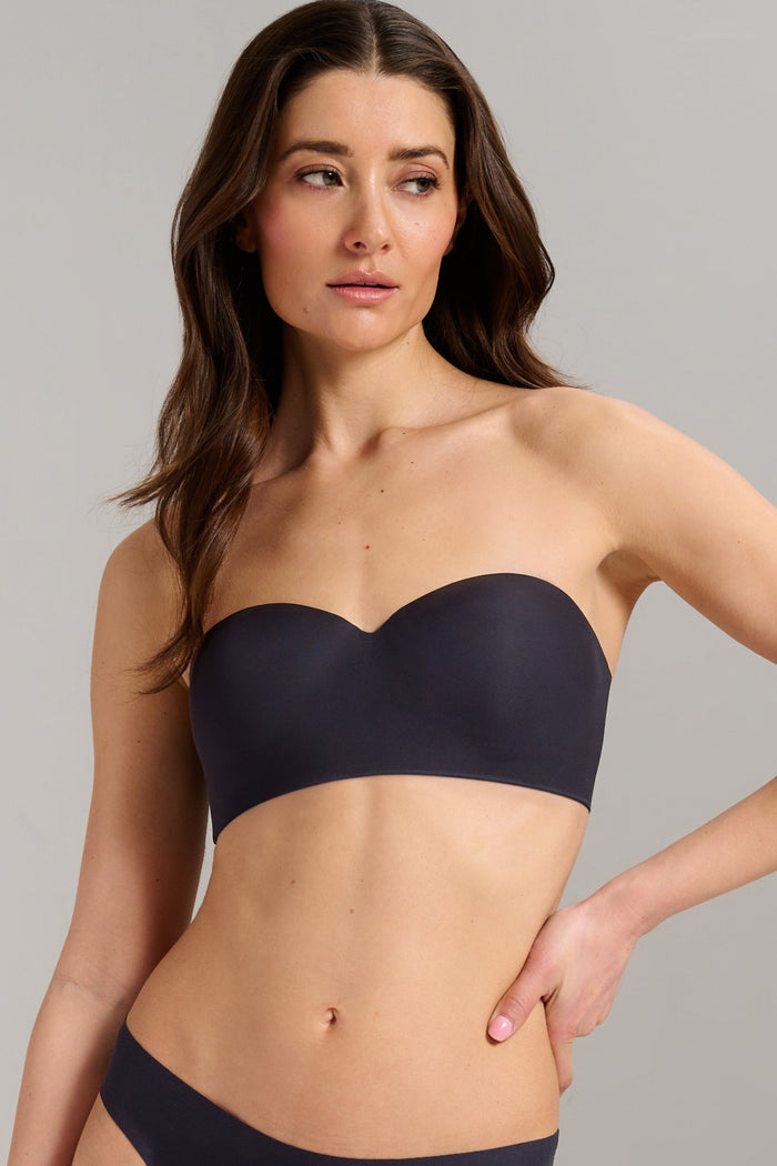 No-Show Strapless Foam Bra - Siella - Color: Black Noir