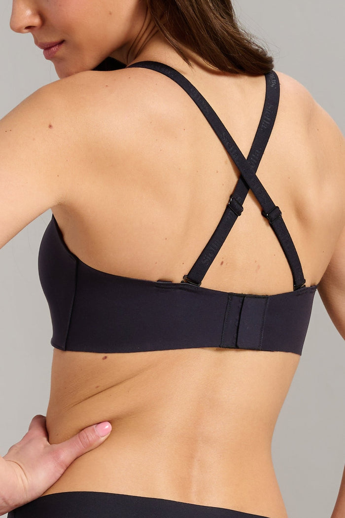 No-Show Strapless Foam Bra - Siella - Color: Black Noir