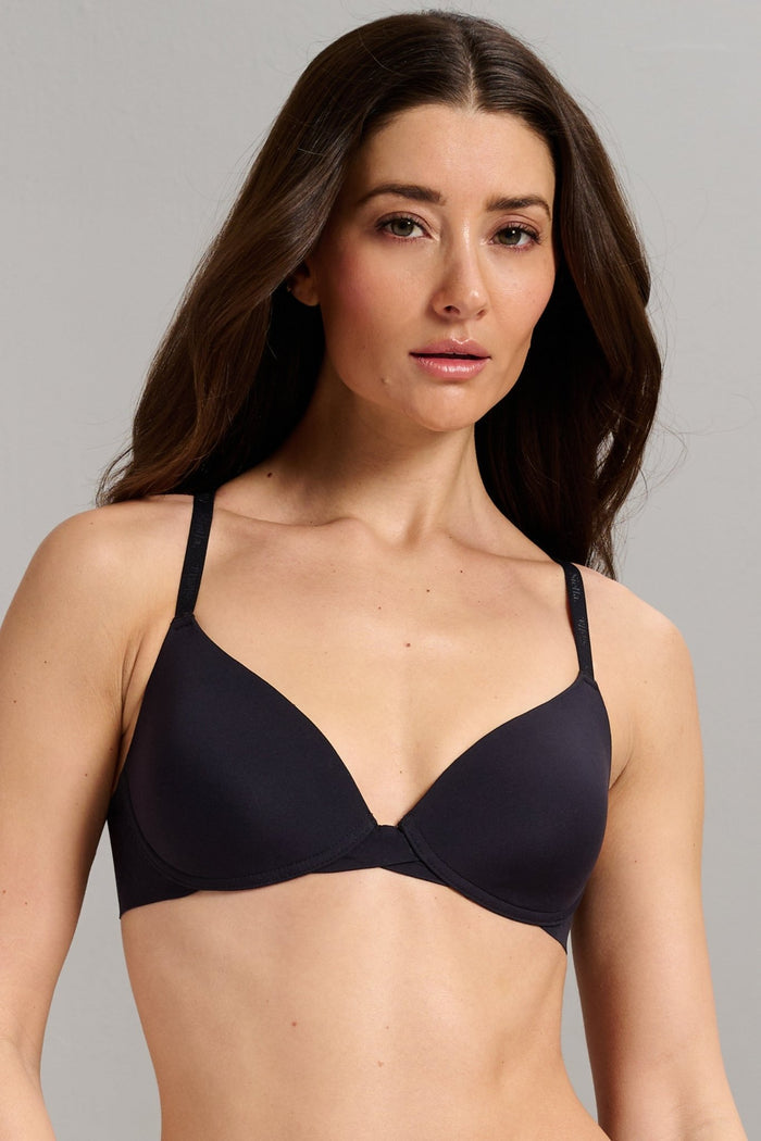 No-Show T-Shirt Foam Bra - Siella - Color: Black Noir
